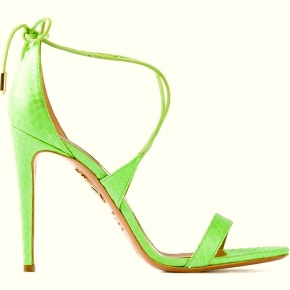 Aquazzura Linda Sandal 37.5 Lime Green - Picture 2 of 5